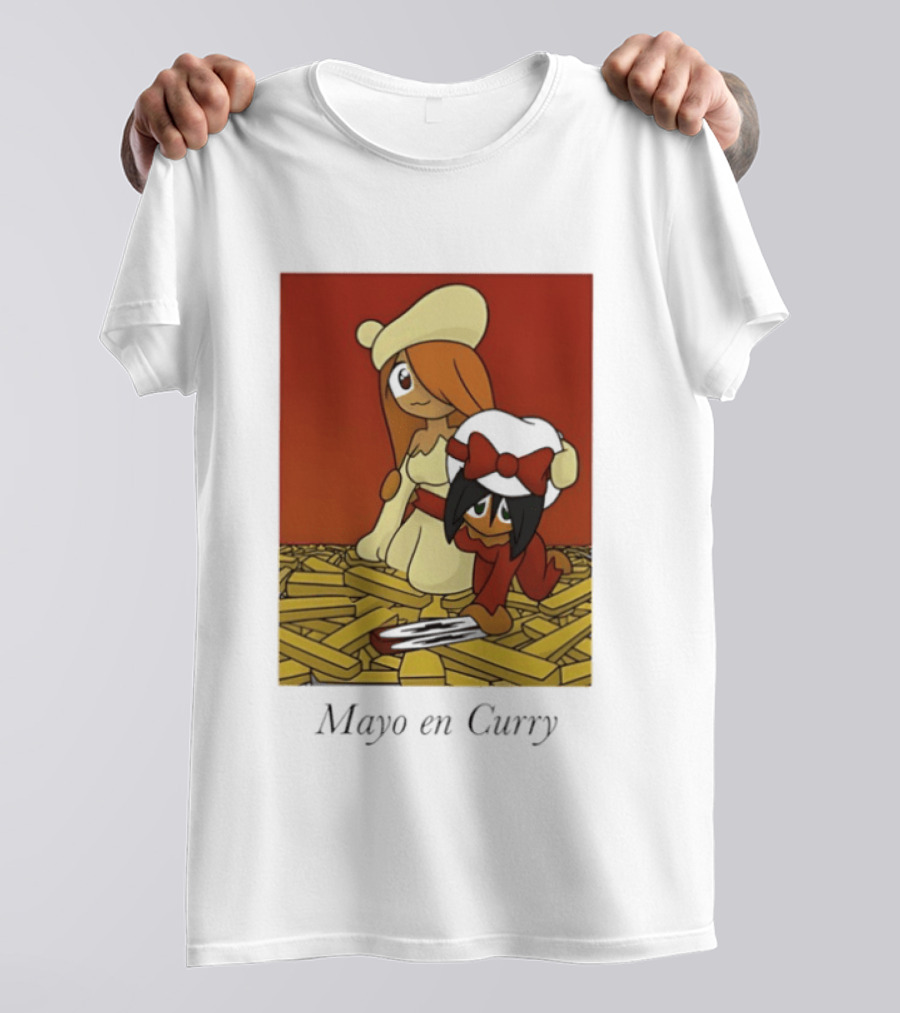 Mayo En Curry Anime Characters On Fries T-Shirt