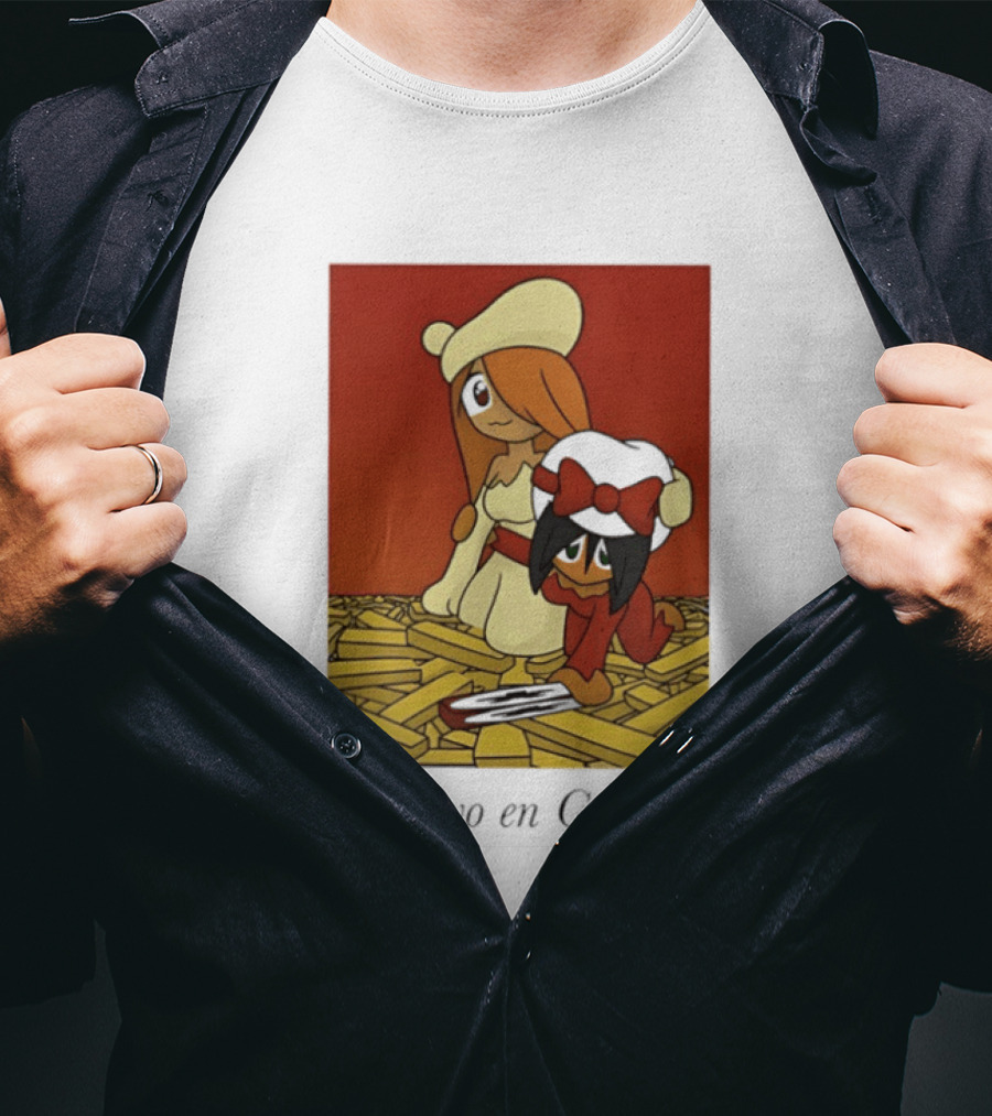 Mayo En Curry Anime Characters On Fries T-Shirt