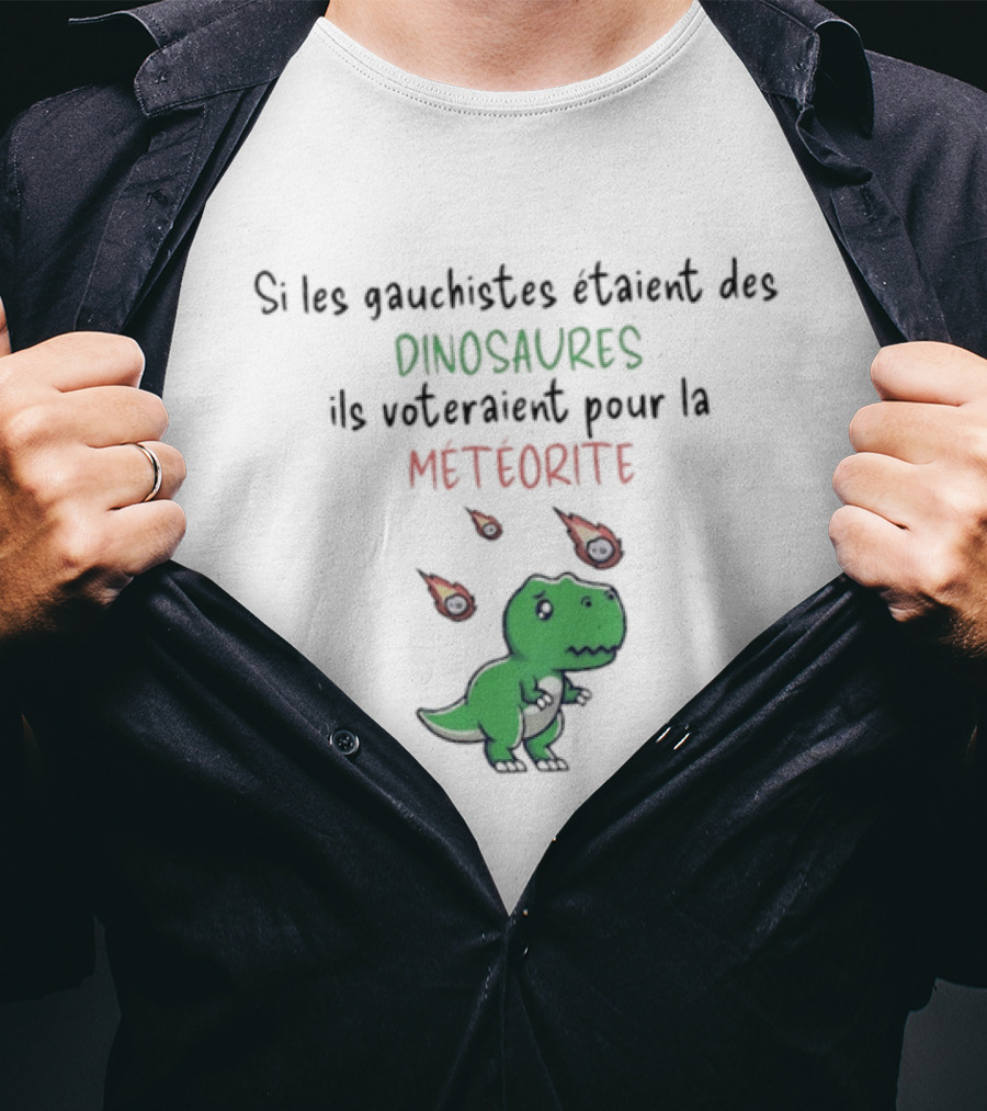 Si Les Gauchistes Étaient Des Dinosaures Ils Voteraient Pour La Météorite Dinosaures Météorite Rex T-Shirt