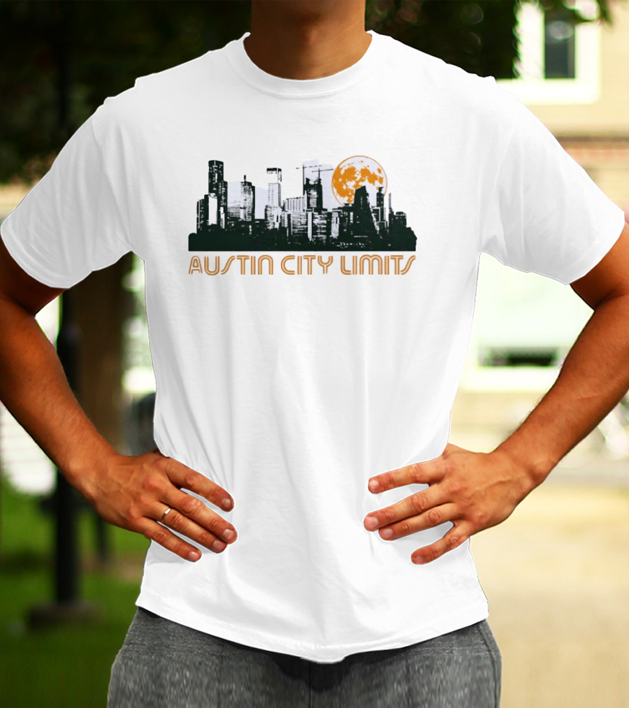 Austin City Limits Full Moon Skyline T-Shirt