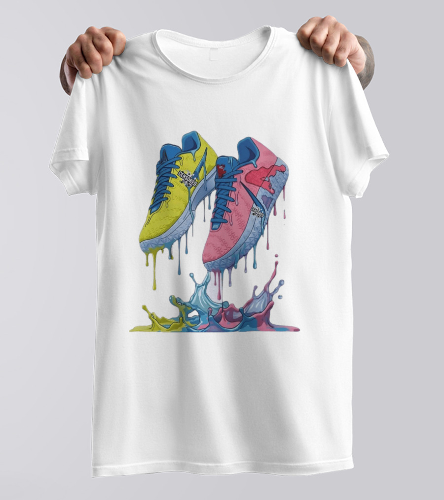 Dripping Paint Sneakers Censored T-Shirt