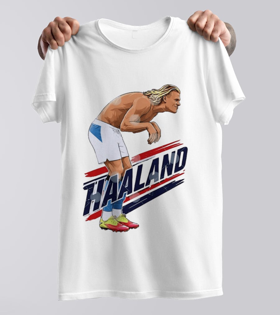 Erling Haaland Celebration Pose With Norway T-Shirt