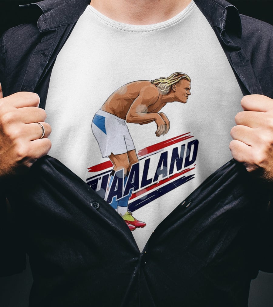 Erling Haaland Celebration Pose With Norway T-Shirt