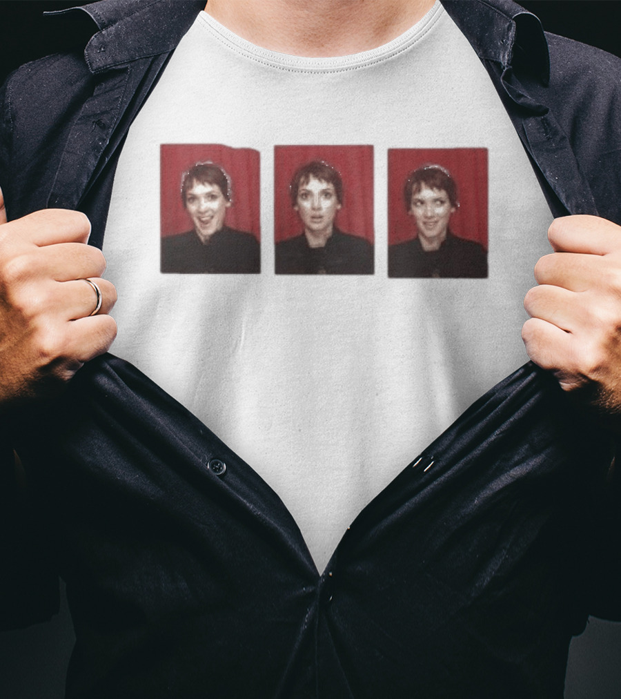Simone Ashley Winona Ryder Photobooth Red Curtain Triptych T-Shirt