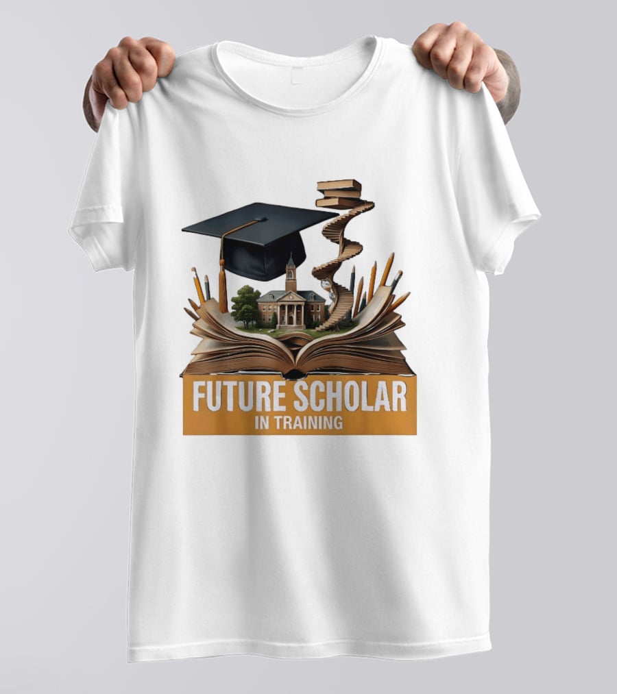 Future Scholar In Training Graduation Cap Books Spiral Notebook T-Shirt