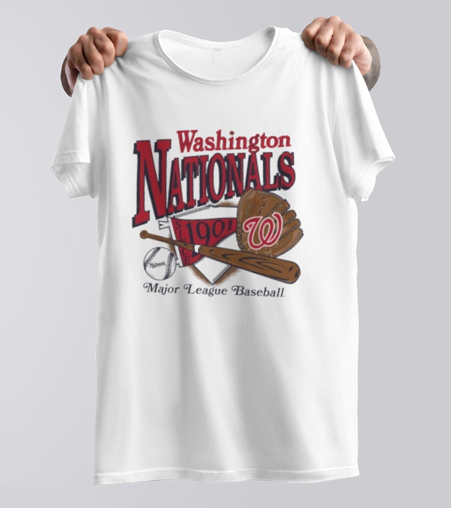Washington Nationals Est 1901 Baseball Bat Glove Major League T-Shirt