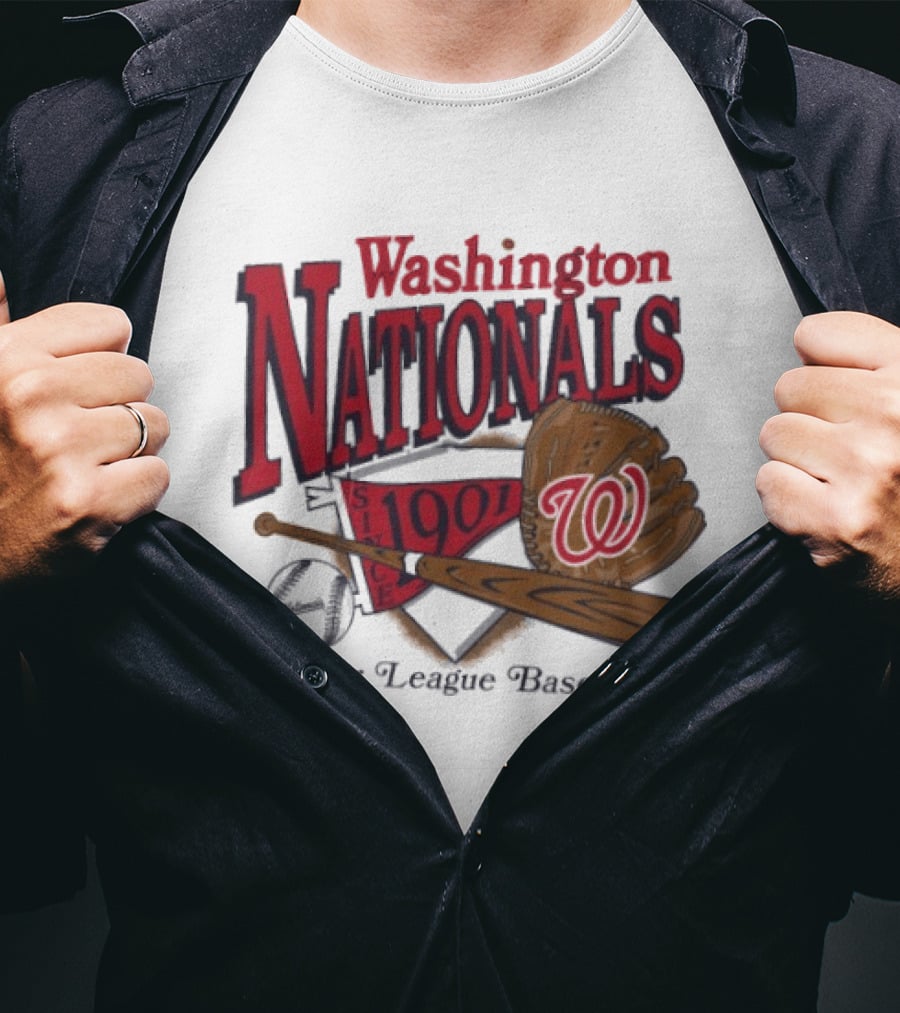 Washington Nationals Est 1901 Baseball Bat Glove Major League T-Shirt