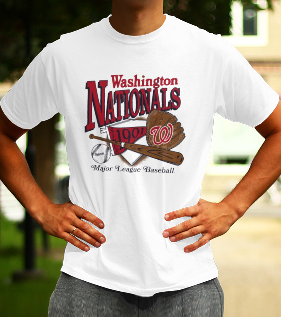 Washington Nationals Est 1901 Baseball Bat Glove Major League T-Shirt