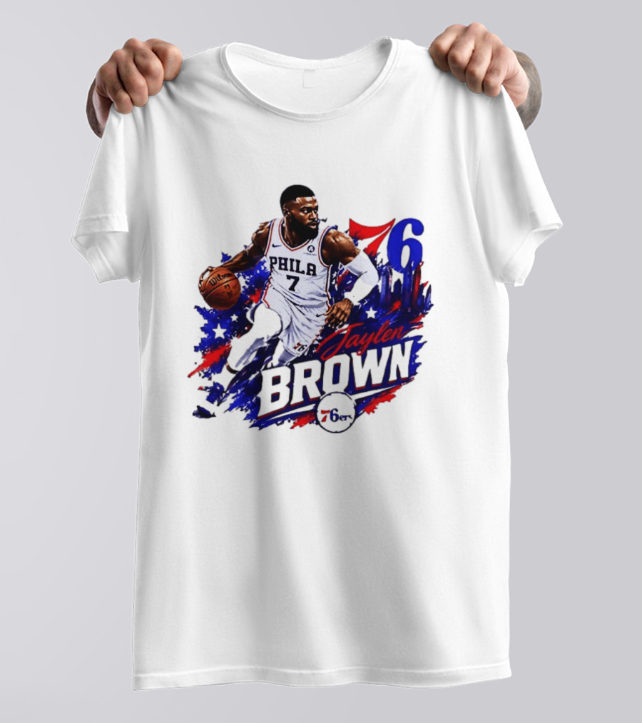 Philadelphia 76ers Jaylen Brown 76 Number 7 Phila Basketball T-Shirt