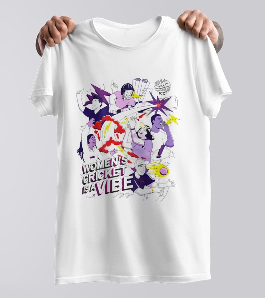 Women's Cricket Is A Vibe ICC T20 Excitement Explosion T-Shirt