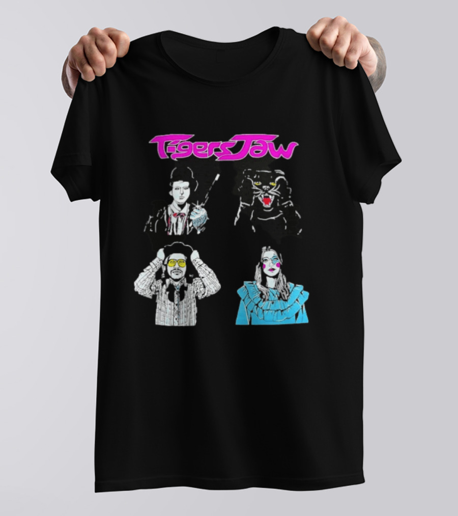 Tigers Jaw Band Members Indie Rock Retro Style Illustrated Portraits T-Shirt