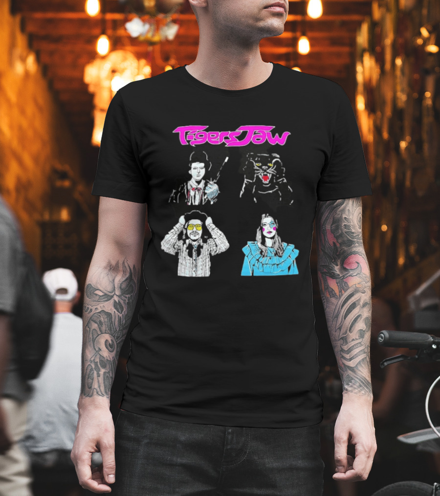 Tigers Jaw Band Members Indie Rock Retro Style Illustrated Portraits T-Shirt
