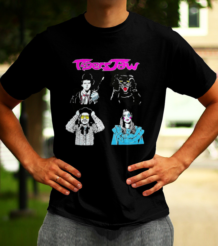 Tigers Jaw Band Members Indie Rock Retro Style Illustrated Portraits T-Shirt