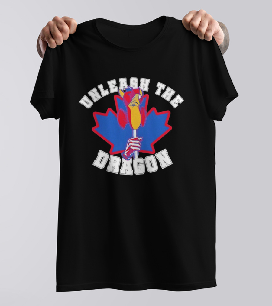 Unleash The Dragon Toronto Blue Jays Home Run Dragon Maple Leaf T-Shirt