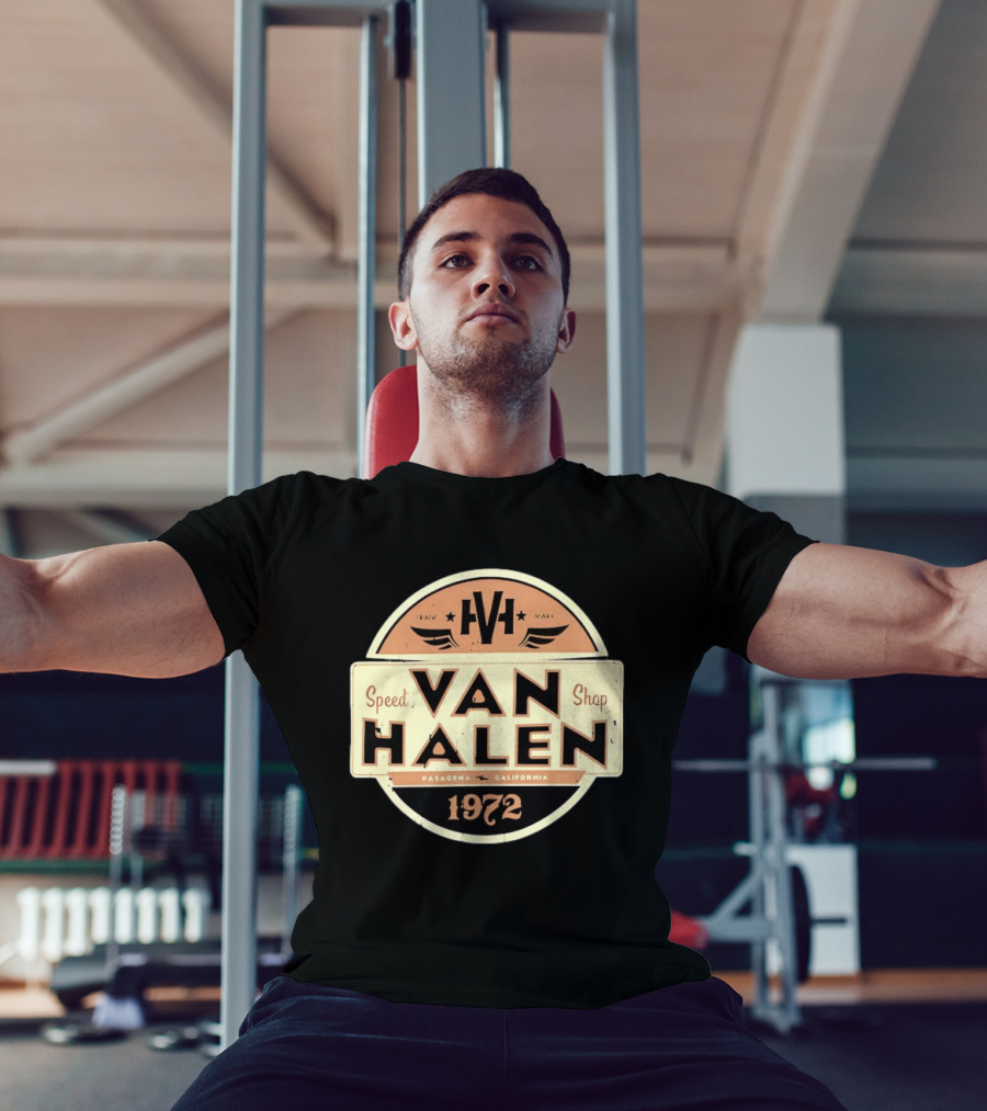 Van Halen Speed Shop Pasadena California 1972 T-Shirt