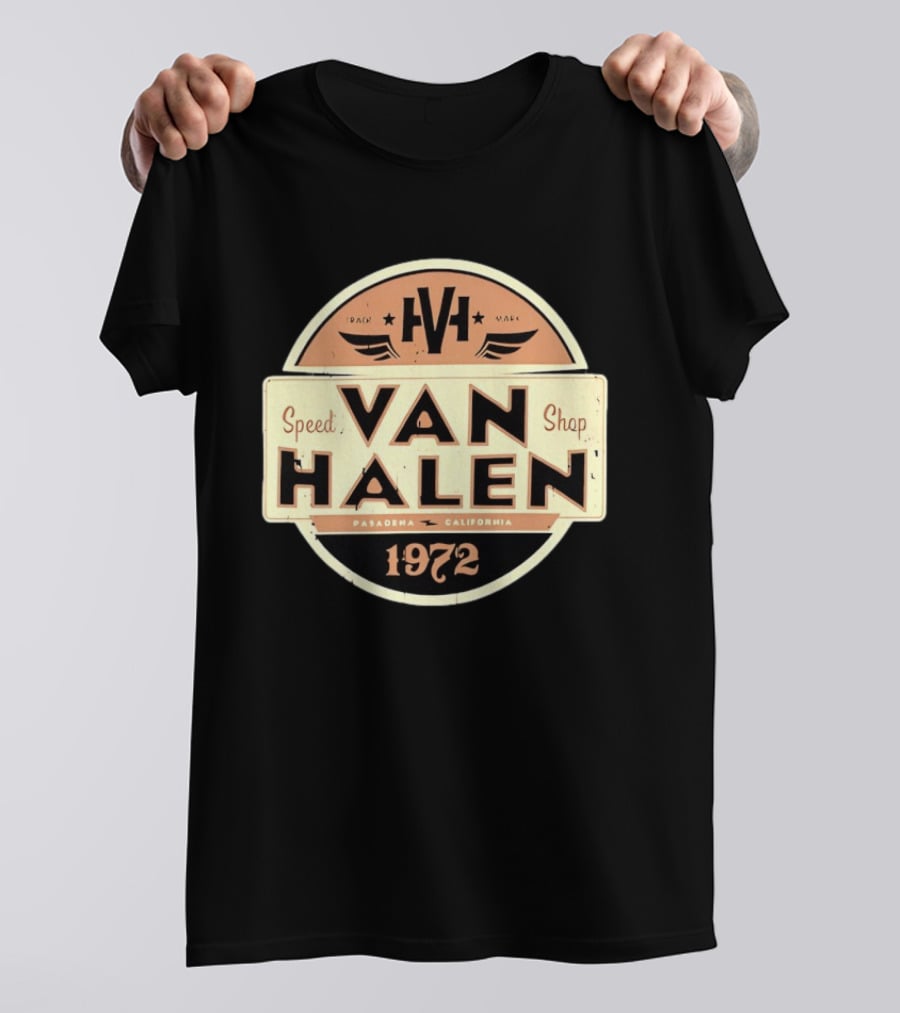 Van Halen Speed Shop Pasadena California 1972 T-Shirt