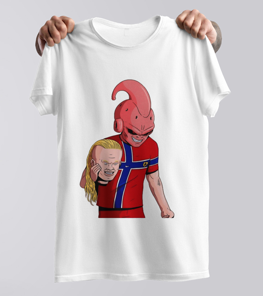 Majin Buu Holding Erling Haaland With Norway Football Jersey T-Shirt