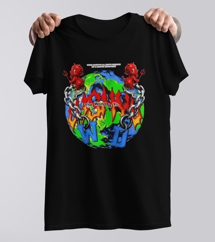 Washyou Devil Chain World Is Yours WJ Planet Flames T-Shirt