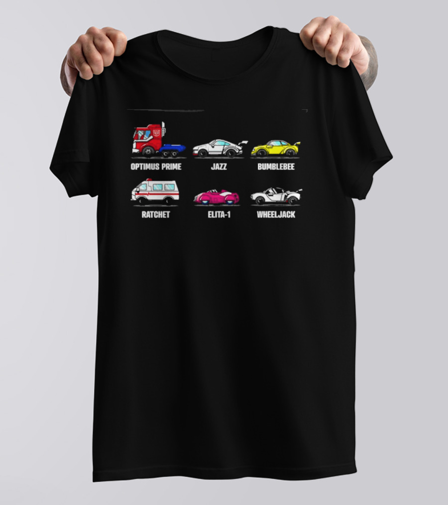 Optimus Prime Jazz Bumblebee Ratchet Elita 1 Wheeljack Transformers T-Shirt
