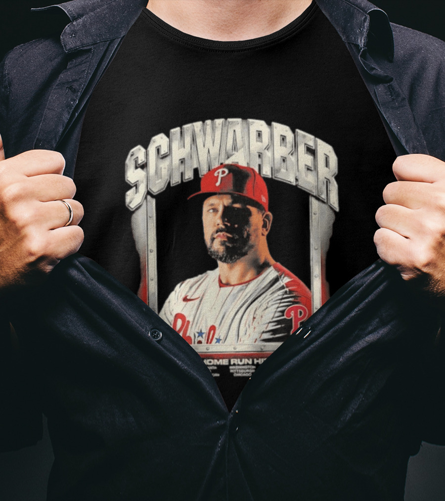Philadelphia Phillies Kyle Schwarber Home Run Hitting Tour 2026 Nike Baseball T-Shirt