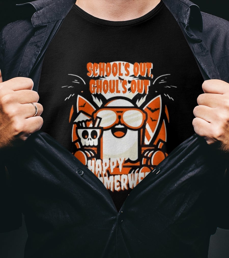 School's Out Ghoul's Out Happy Summerween Retro Fun T-Shirt