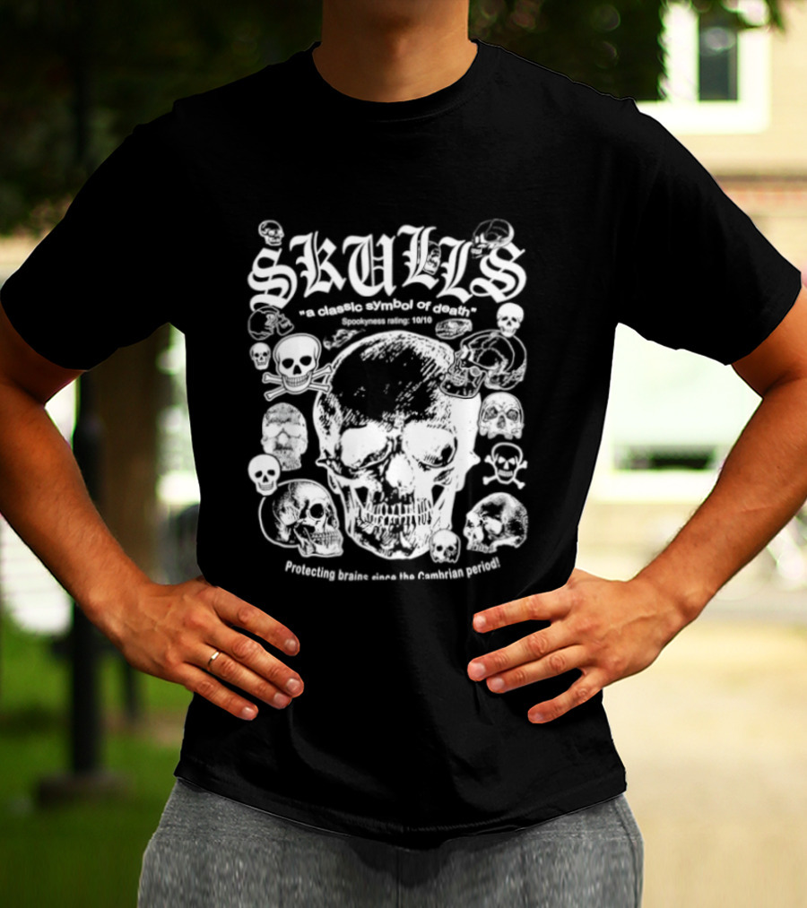 Skulls A Classic Of Death Protecting Brains Since The Cambrian Period T-Shirt