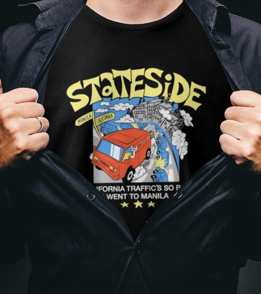 Stateside California Traffic Is So Bad I Went To Manila Red Van Star T-Shirt