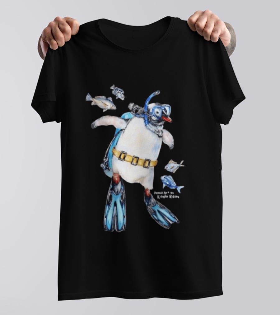 Sullivan The Scuba Diver Penguin By Kayla Reay T-Shirt
