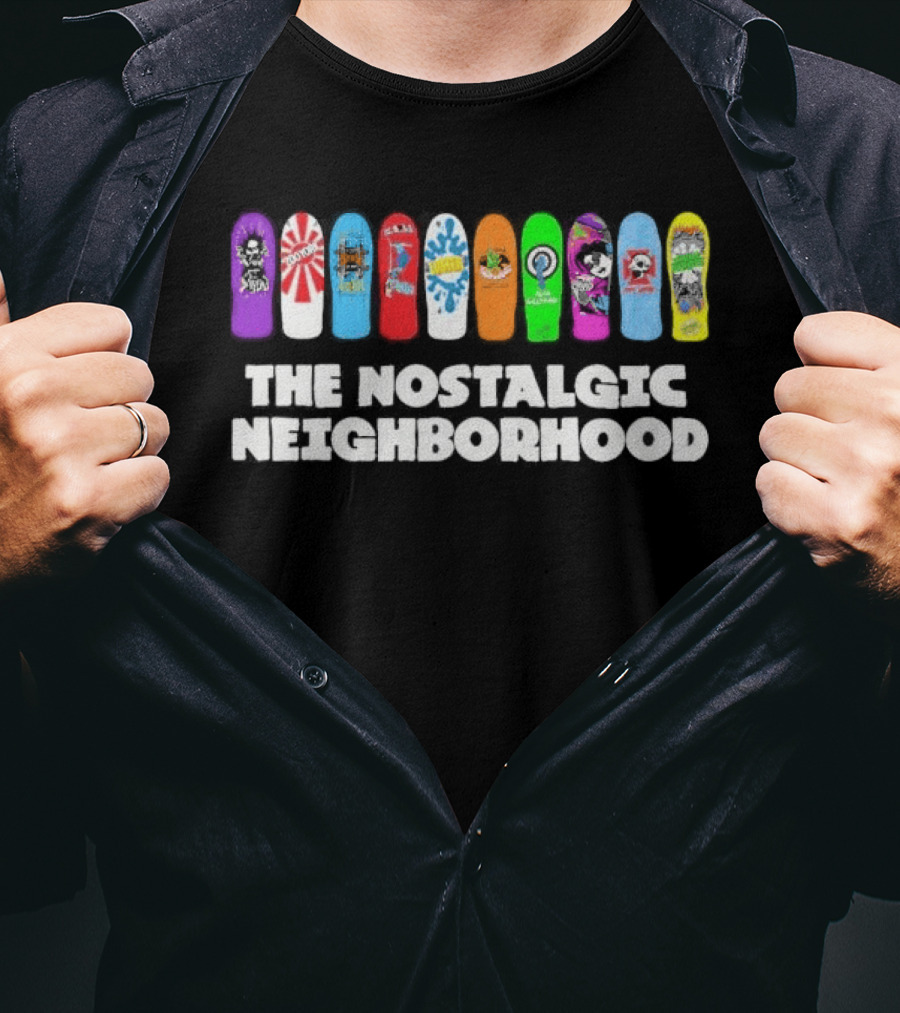 The Nostalgic Neighborhood Collection Skateboard Decks 90s T-Shirt