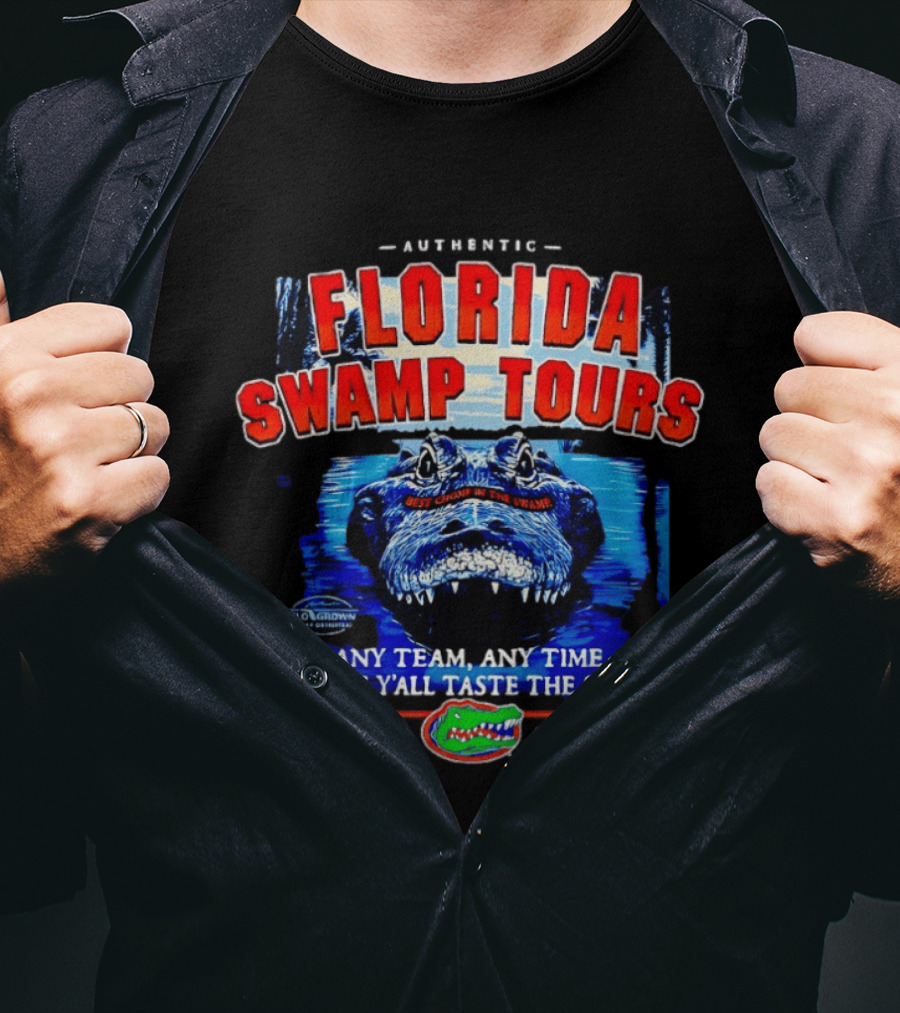 Authentic Florida Swamp Tours Alligator Gainesville Football T-Shirt