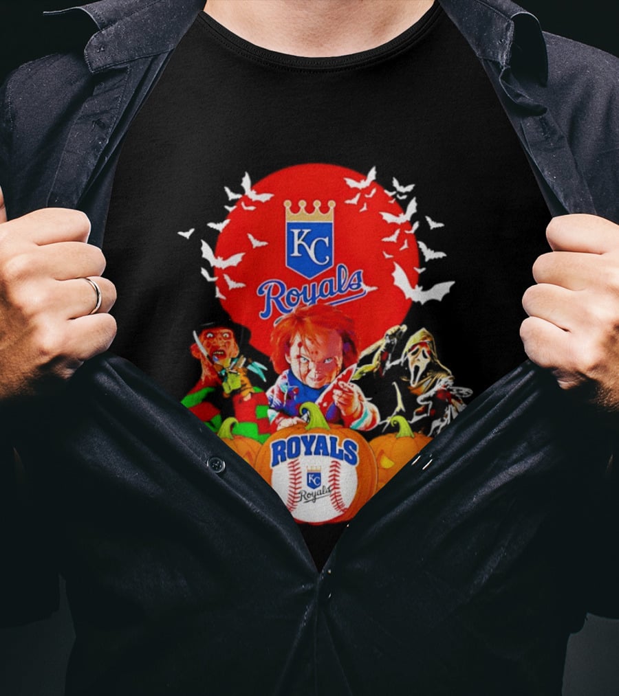 Kansas City Royals Halloween Freddy Krueger Chucky Ghostface T-Shirt