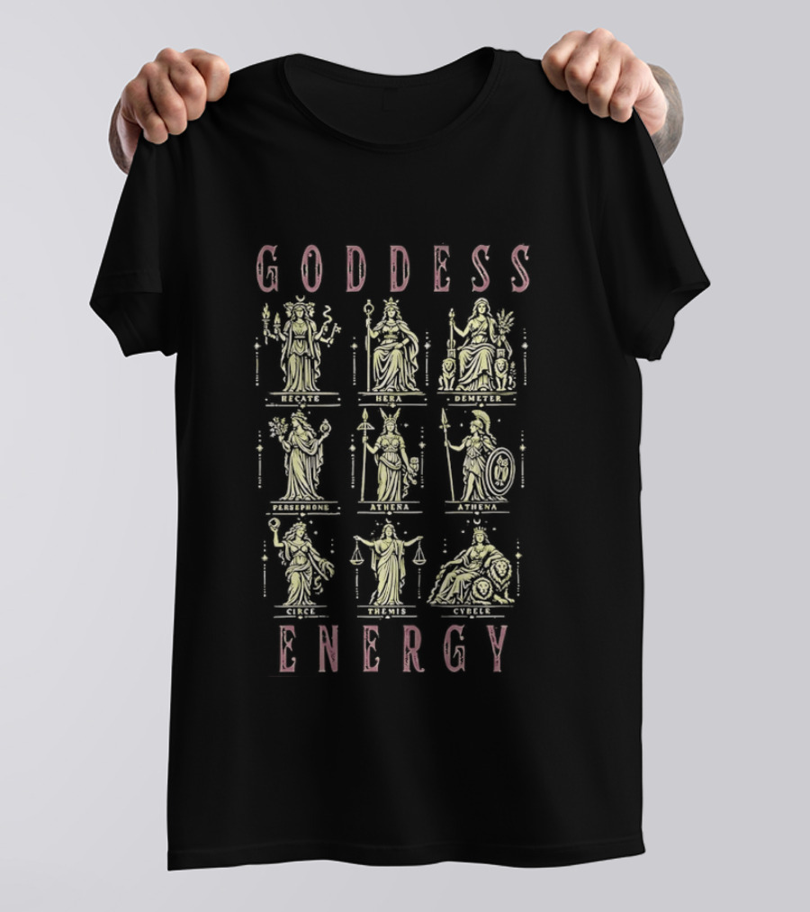 Goddess Energy Greek Mythology Figures Grid T-Shirt