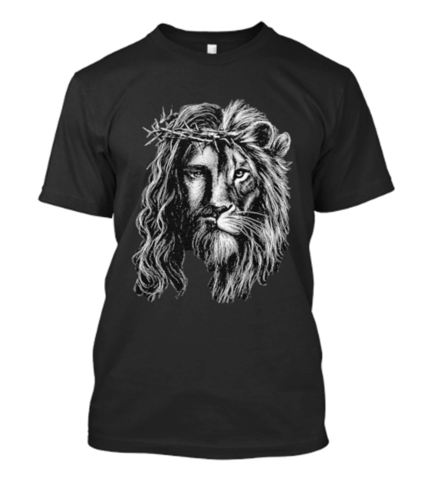 Jesus Christ Lion Crown Of Thorns Christian Symbolism T-Shirt