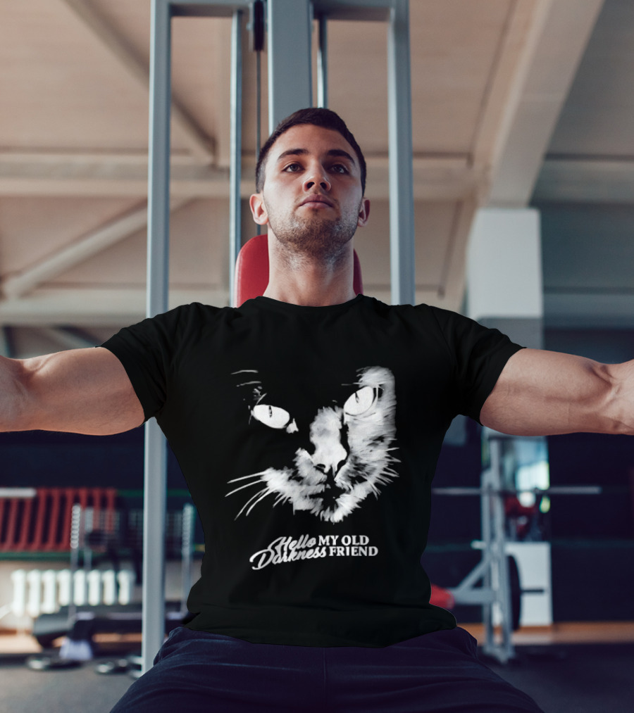 Hello Darkness My Old Friend Cat Face Simon And Garfunkel T-Shirt