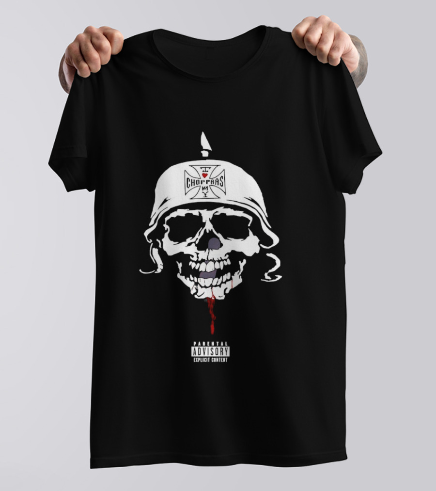 Parental Advisory I Love Choppas NY Skull Helmet T-Shirt
