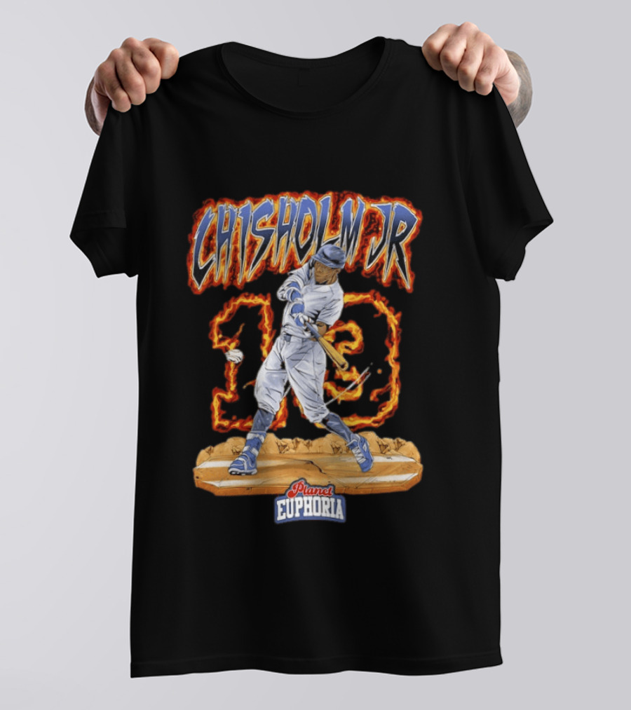 CHISHOLM JR 13 Baseball Swing Planet Euphoria T-Shirt