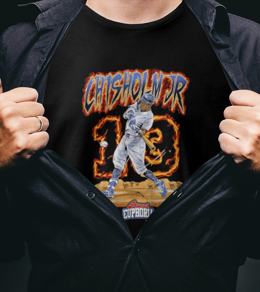 CHISHOLM JR 13 Baseball Swing Planet Euphoria T-Shirt