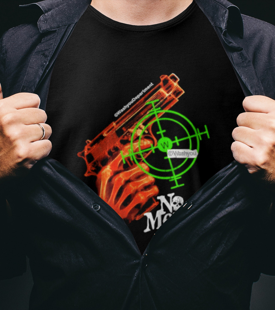 No Mercy Skeleton Hand Gun Green Target Scope T-Shirt
