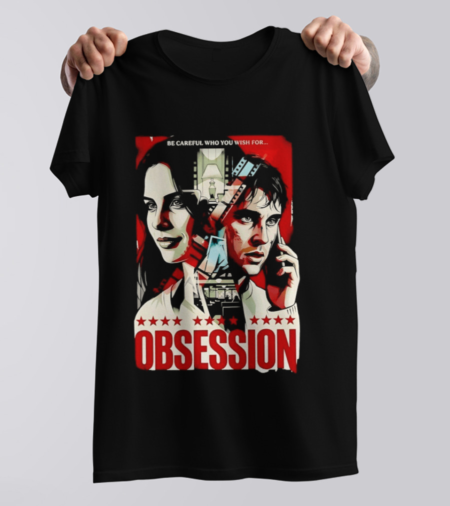 Obsession Be Careful Who You Wish For Movie Red And White Faces T-Shirt