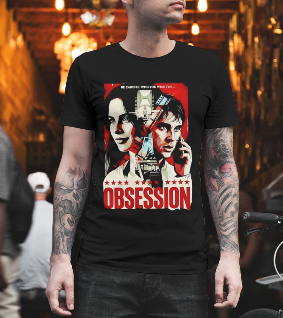 Obsession Be Careful Who You Wish For Movie Red And White Faces T-Shirt