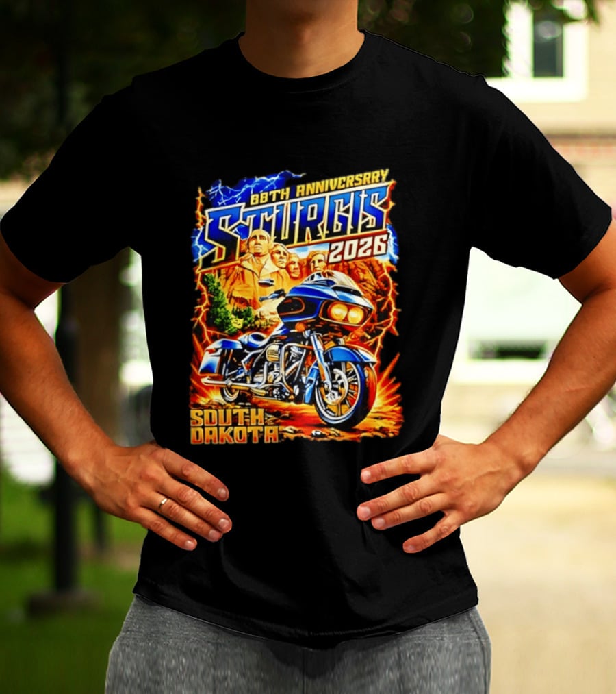88th Anniversary Sturgis 2026 South Dakota Motorcycle Mount Rushmore T-Shirt