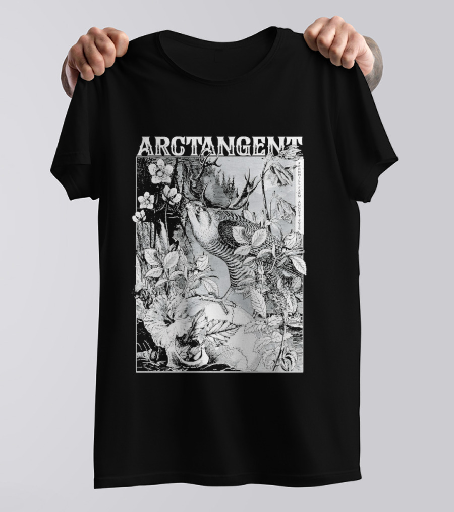Arctangent Fernhill Farm Festival 2026 Bird Antlers Floral T-Shirt