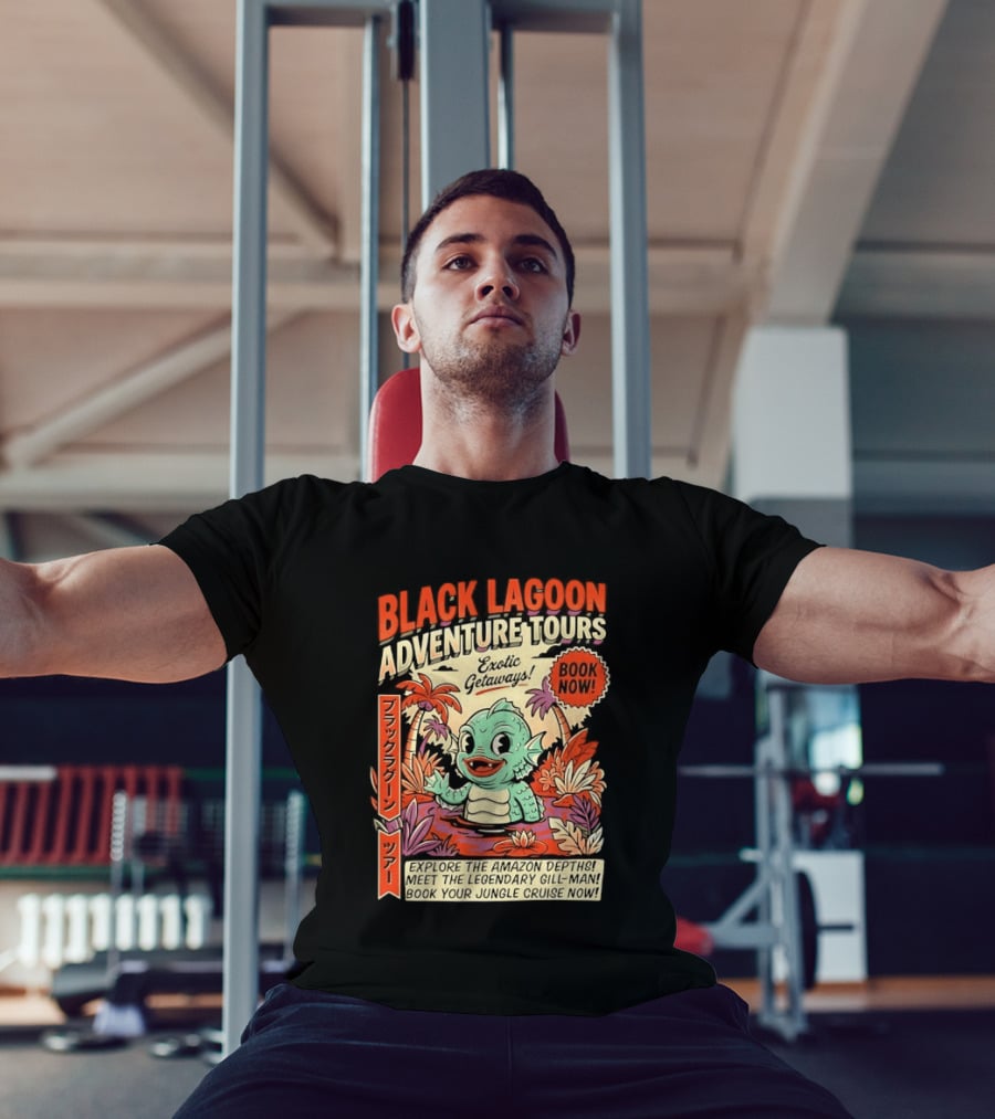 Black Lagoon Adventure Tours Exotic Getaways Book Now Explore The Amazon Depths T-Shirt