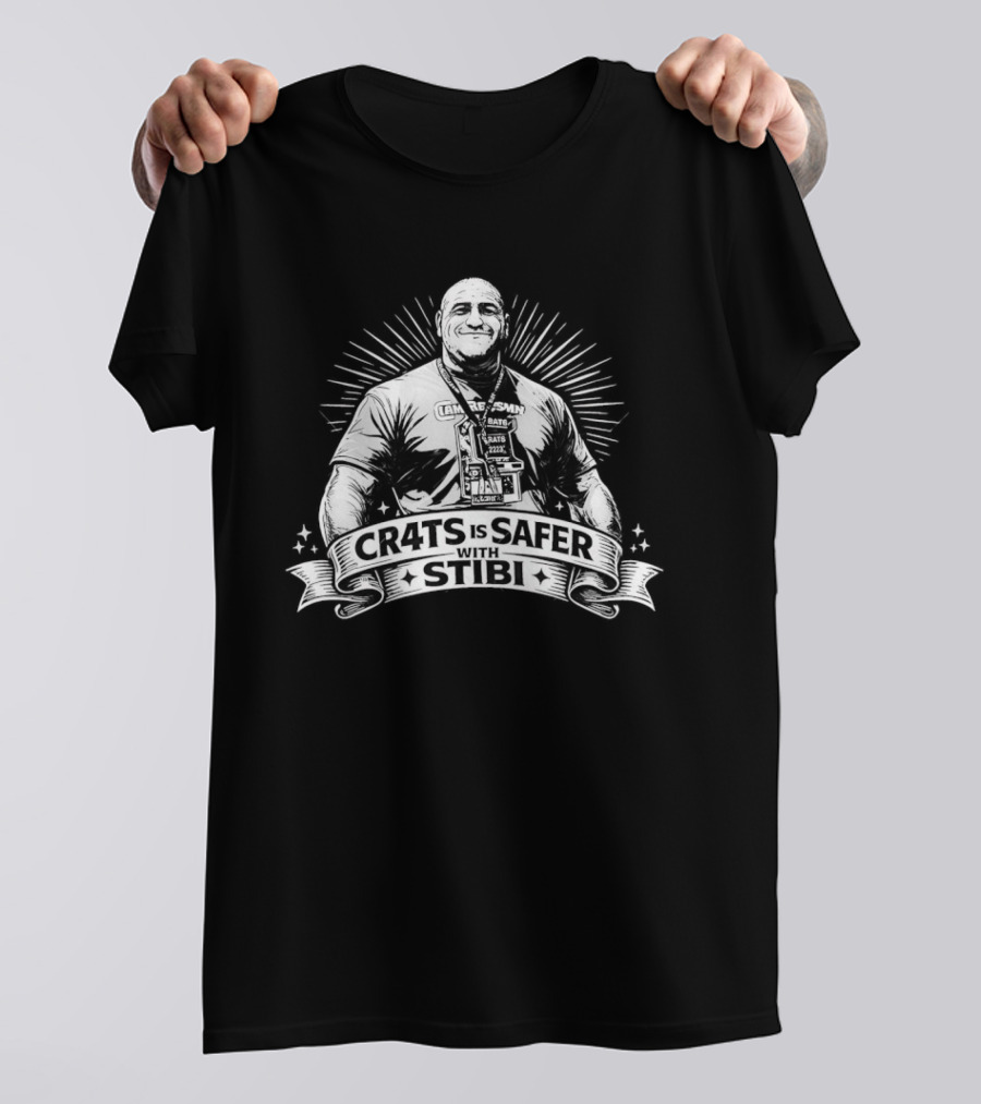 Cr4ts Is Safer With Stibi Declared By Central Figure With Radiant T-Shirt