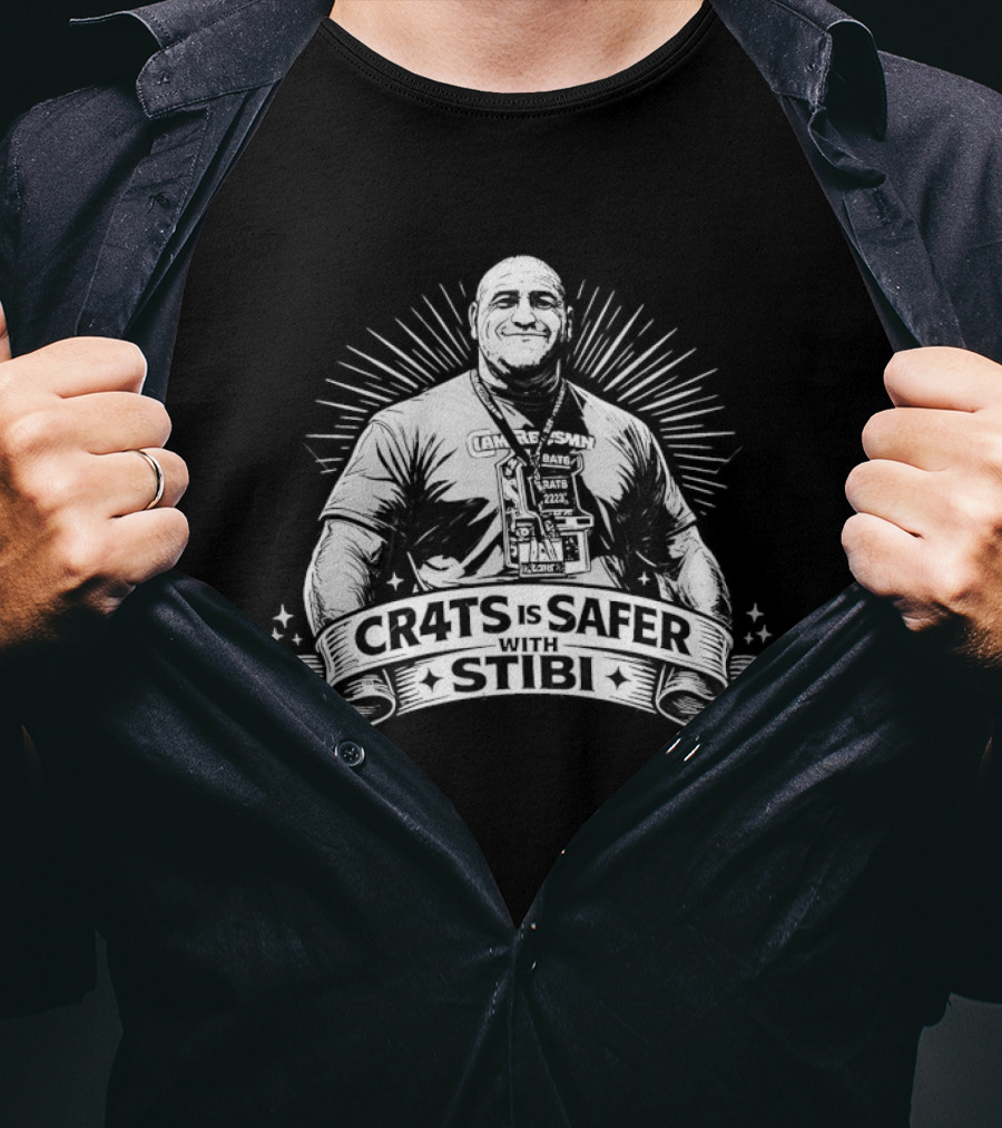 Cr4ts Is Safer With Stibi Declared By Central Figure With Radiant T-Shirt