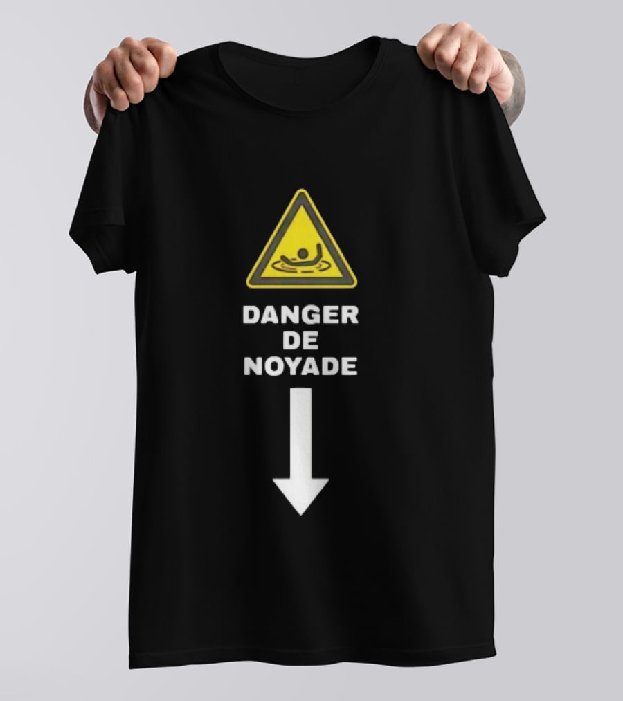 Danger De Noyade Drowning Hazard Triangle Warning T-Shirt