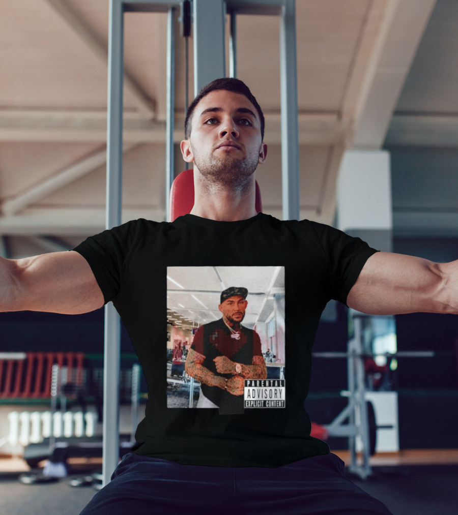 Dustin Poirier Parental Advisory Explicit Content Indoors Tattooed Man With Chain And T-Shirt