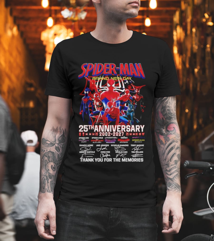 Spider Man Brand New Day 25th Anniversary 2002 2027 Thank You For The Memories T-Shirt