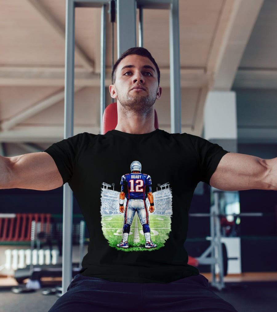 Brady 12 New England Patriots Football Stadium Back View T-Shirt
