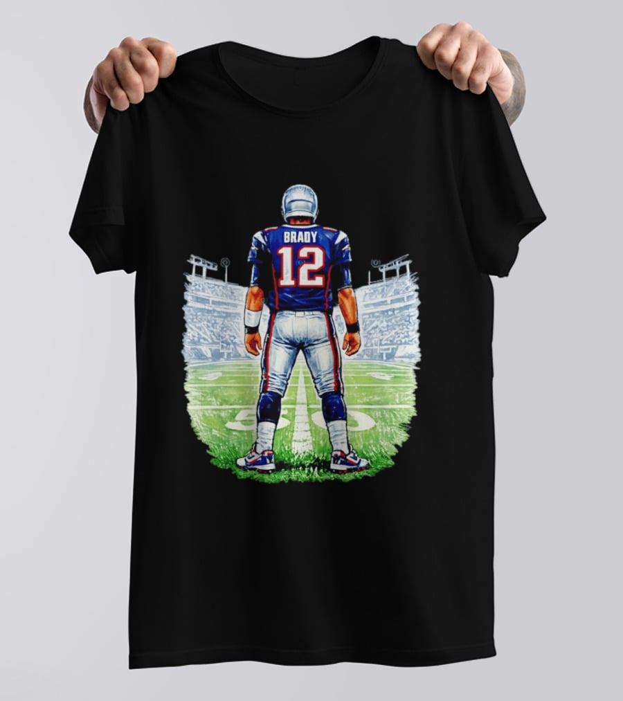 Brady 12 New England Patriots Football Stadium Back View T-Shirt